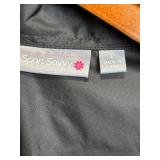 Sport Savvy Hooded Windbreaker Jacket - Black, Size L