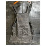 Canvas Work Apron with Zipper Pocket, D-Ring & Front Pockets, Adjustable Straps