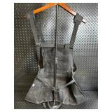Canvas Work Apron with Zipper Pocket, D-Ring & Front Pockets, Adjustable Straps