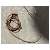 Vintage Wood Floor Lamp with Round Brass-Trim Tray Shelf and Linen Drum Shade