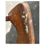 Oak Dining Chair with Leather Inset Seat, Carved Back Splat