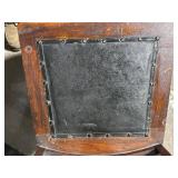 Oak Dining Chair with Leather Inset Seat, Carved Back Splat