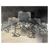 Wrought Iron Tree-Shape Plant Stand with Perforated Square Shelves