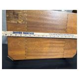 Oak End Tables Pair: Ornate Carved Table with Scroll Legs & Simple 2-Tier Table