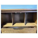 Armoire - Oak Wood, Double Doors, 4-Drawer Interior & Lower Drawer