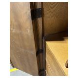 Armoire - Oak Wood, Double Doors, 4-Drawer Interior & Lower Drawer