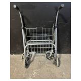 Aluminum Foldable Rollator Walker With Seat & Front Basket - 4-Wheel Mobility Aid