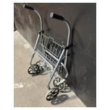Aluminum Foldable Rollator Walker With Seat & Front Basket - 4-Wheel Mobility Aid