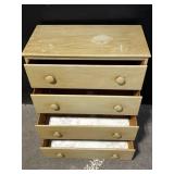 Dresser - Wooden 4-Drawer with Round Knobs - Light Finish