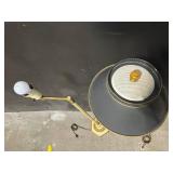 Brass Floor Lamps (Lot of 2) - Vintage Pair, One With Globe Bulb, One With Gray Shade