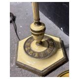 Brass Floor Lamps (Lot of 2) - Vintage Pair, One With Globe Bulb, One With Gray Shade