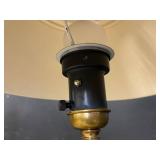 Brass Floor Lamps (Lot of 2) - Vintage Pair, One With Globe Bulb, One With Gray Shade