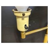 Brass Floor Lamps (Lot of 2) - Vintage Pair, One With Globe Bulb, One With Gray Shade