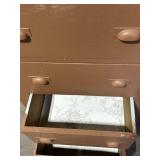 Vintage Brown Wood 5-Drawer Dresser Tall Chest with Round Knob Pulls