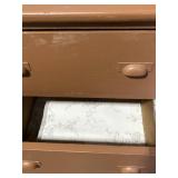 Vintage Brown Wood 5-Drawer Dresser Tall Chest with Round Knob Pulls