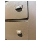 Vintage Brown Wood 5-Drawer Dresser Tall Chest with Round Knob Pulls