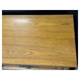 Oak Wood Dresser With Mirror - 6 Drawers & Center Cabinet