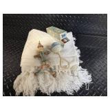 Ideal Plastic Infant Rattle, Baby Shawl & Beaded Toy - Vintage Nursery Lot