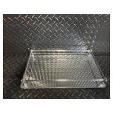 Vintage Filigree Metal Vanity Organizer Set with Floral Glass Boxes