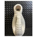 Pair of Made-in-Japan Ceramic Vases - Round Glazed Vase with Color Stripe & Swan-Shaped Decanter