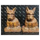 Ornawood German Shepherd Bookends - Vintage USA-Made Pair