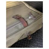 Hartmann Garment Bag Olive Canvas with Leather Trim