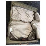 Hartmann Garment Bag Olive Canvas with Leather Trim