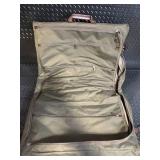 Hartmann Garment Bag Olive Canvas with Leather Trim
