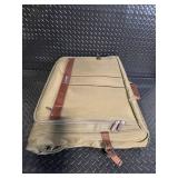 Hartmann Garment Bag Olive Canvas with Leather Trim