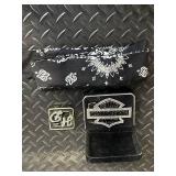 Harley-Davidson Belt Buckle Set - Rhinestone Shield Buckle, HD Letters & Bandana