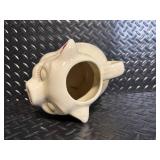 Pig-Shaped Ceramic Teapot - Floral Accent Mug - Green Leaf Bowl - Salt & Pepper Shaker Set