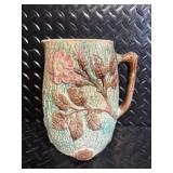 Pig-Shaped Ceramic Teapot - Floral Accent Mug - Green Leaf Bowl - Salt & Pepper Shaker Set