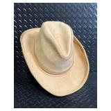 Tan Leather Cowboy Hat - Size Large
