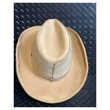 Tan Leather Cowboy Hat - Size Large