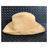 Tan Leather Cowboy Hat - Size Large