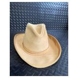 Tan Leather Cowboy Hat - Size Large