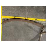 Antique Carriage Wheel Fender - 34in Curved Mudguard with Wood Mounts