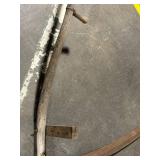 Antique Carriage Wheel Fender - 34in Curved Mudguard with Wood Mounts