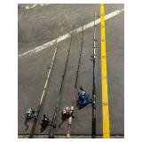 Shakespeare Spincast Pink Reel & Mixed Fishing Rods (Lot of 6)