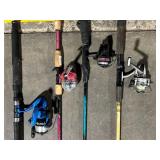 Shakespeare Spincast Pink Reel & Mixed Fishing Rods (Lot of 6)