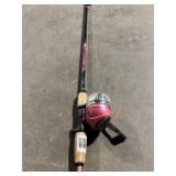 Shakespeare Spincast Pink Reel & Mixed Fishing Rods (Lot of 6)