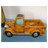 Ceramic Old Model Pick-up Truck and Gas Pump Figures