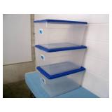 (3) Room Essentials 56 QT. Plastic Storage Bins
