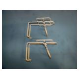 Lawn / Garden Tools (three Shovels, one Union Fork and Hoe Combo, one hand Hoe) and (2) Hangers