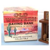 Old Western Coin / Money Saving Bank - in Original Box