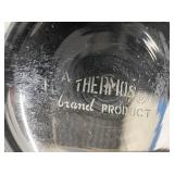 Vintage THERMOS Brand Silver-Plated Ice Bucket with Hinged Lid and Tongs