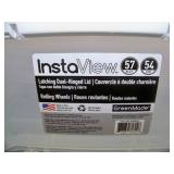 (3) Plastic Organizers / Containers with (6) Lids for Side-by-Side Opening and on Wheels