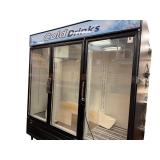 Turbo Air TGM-72RSB-N 78" Black Three Section Glass Door Merchandiser Refrigerator