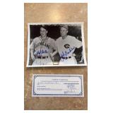 Bob Feller and Johnny Vandermeer Autographed 8x10 Baseball Pictur With Cerification Certificate