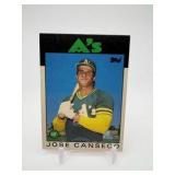 1986 Topps Traded Jose Canseco Rookie Card Oakland Athletics
